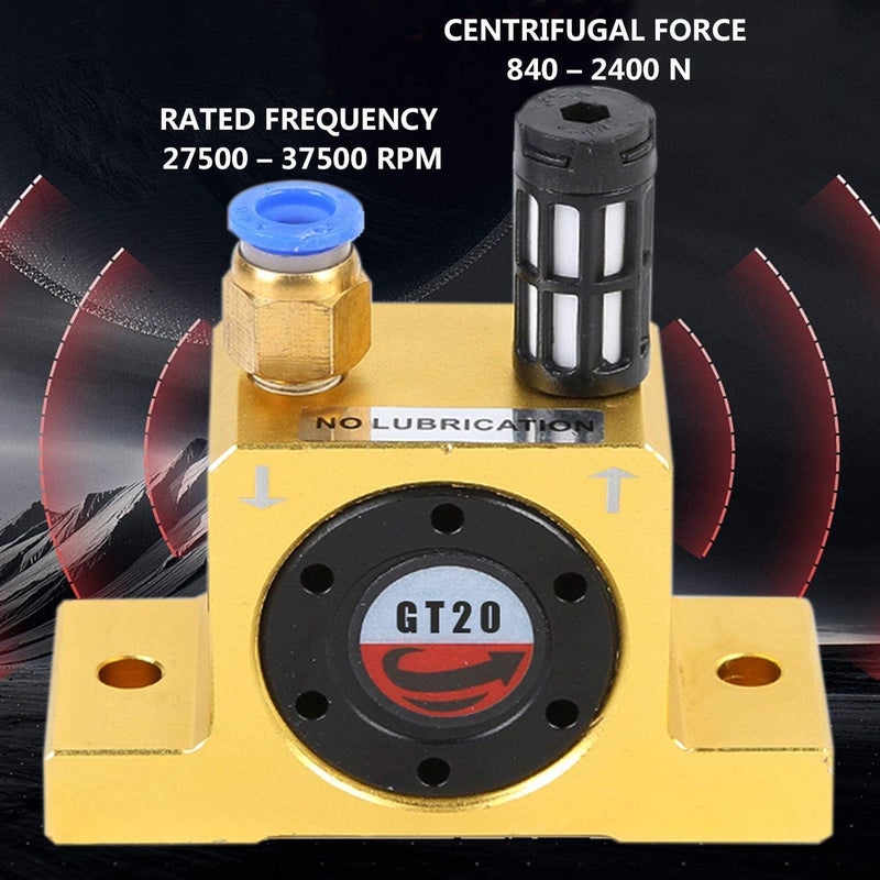 AFUXING G 1/4" Pneumatic Turbine Vibrators, Silent Golden Industrial Vibrator for hopper Golden GT-20 Free Muffler - Image 4